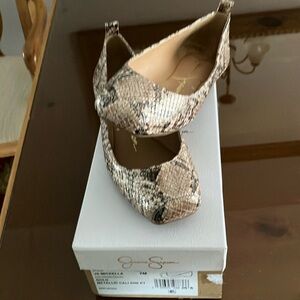 Jessica Simpson Brown and Cream Heels